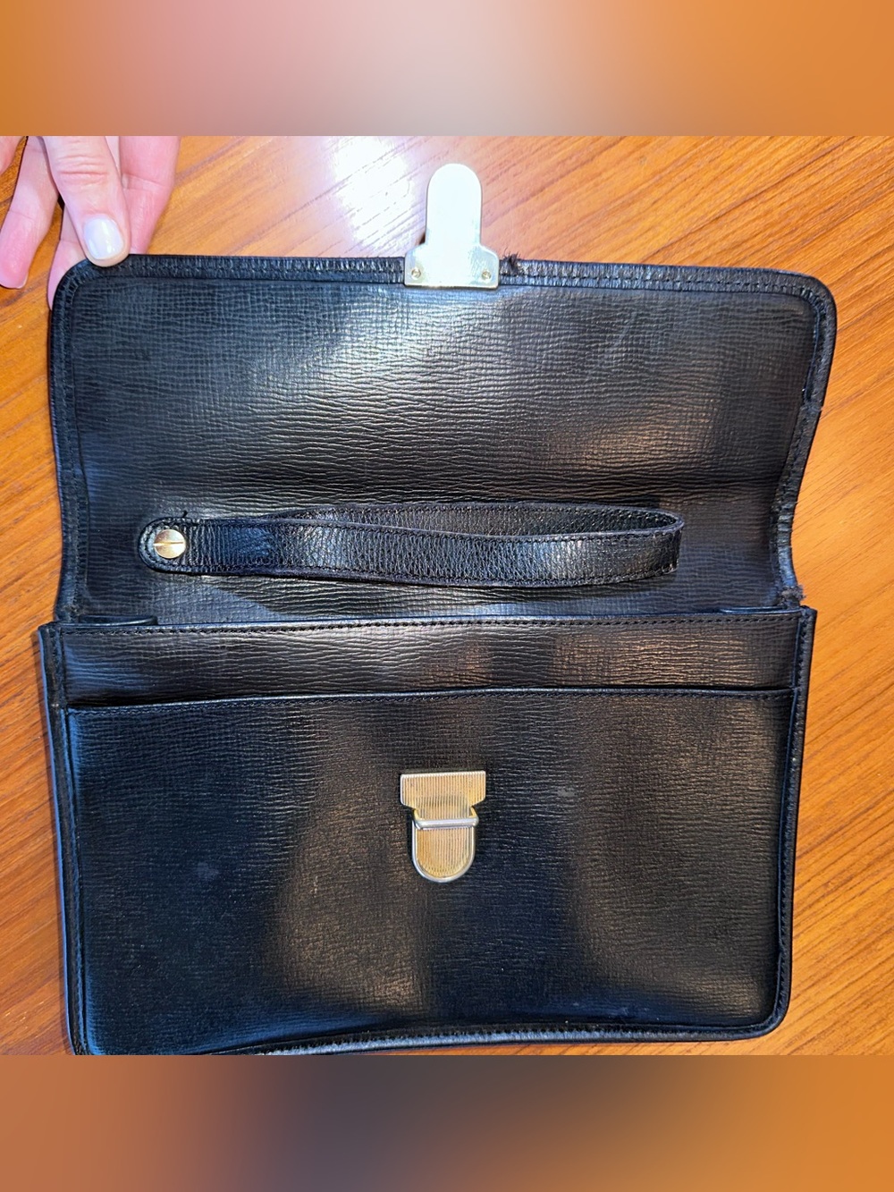 Céline Paris | Black Leather Triomphe Clutch Wristlet | Collector | Vintage - Picture 15 of 15